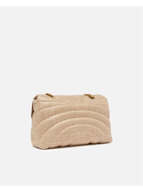 Borsa a tracolla rafia trapuntata Love Bag Puff con farfalla PINKO | 100038A2C8/C50Q